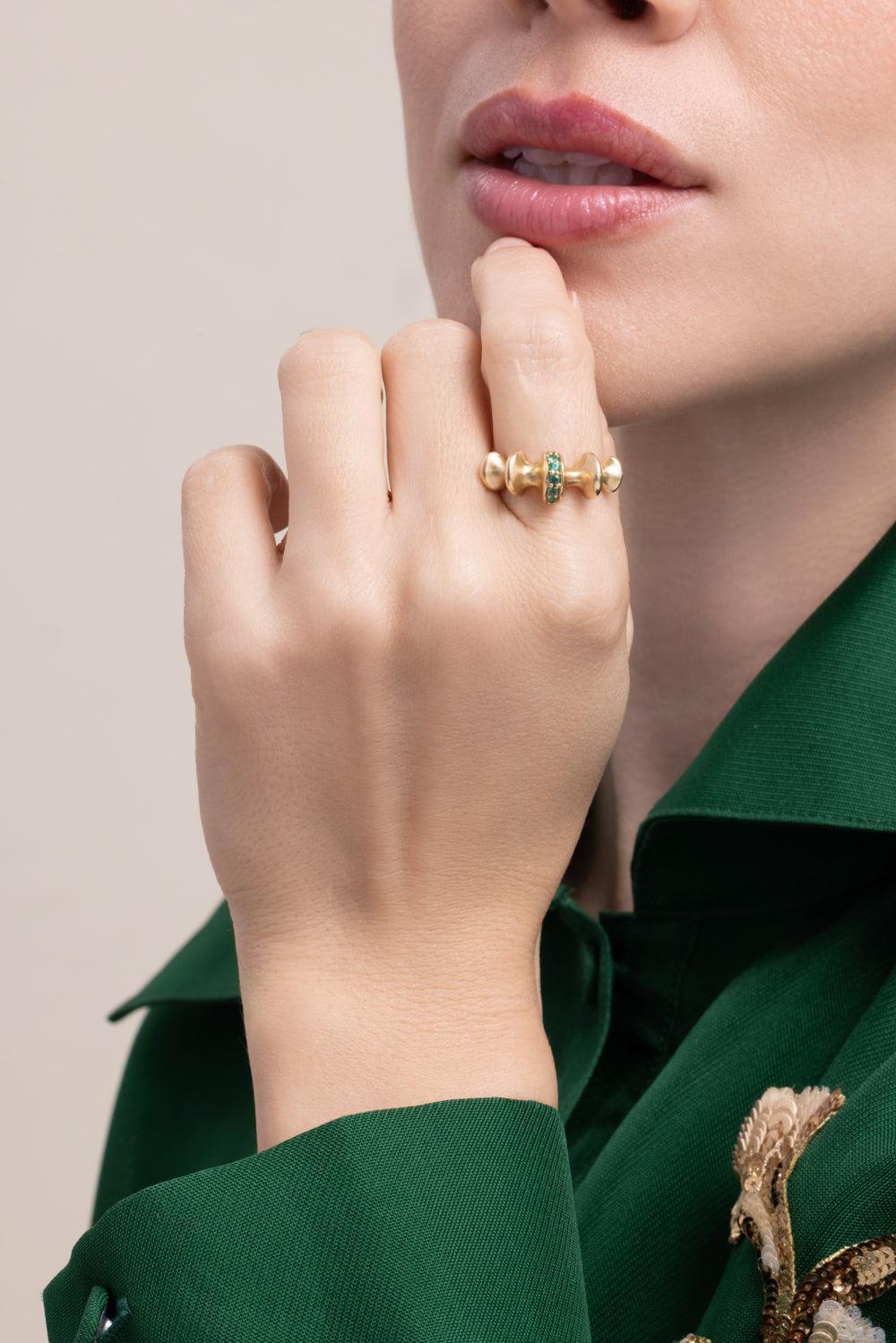 Chrona I Emerald Ring-YELLOW GOLD-6.5-JEWELRYFINE JEWELRING-VRAM