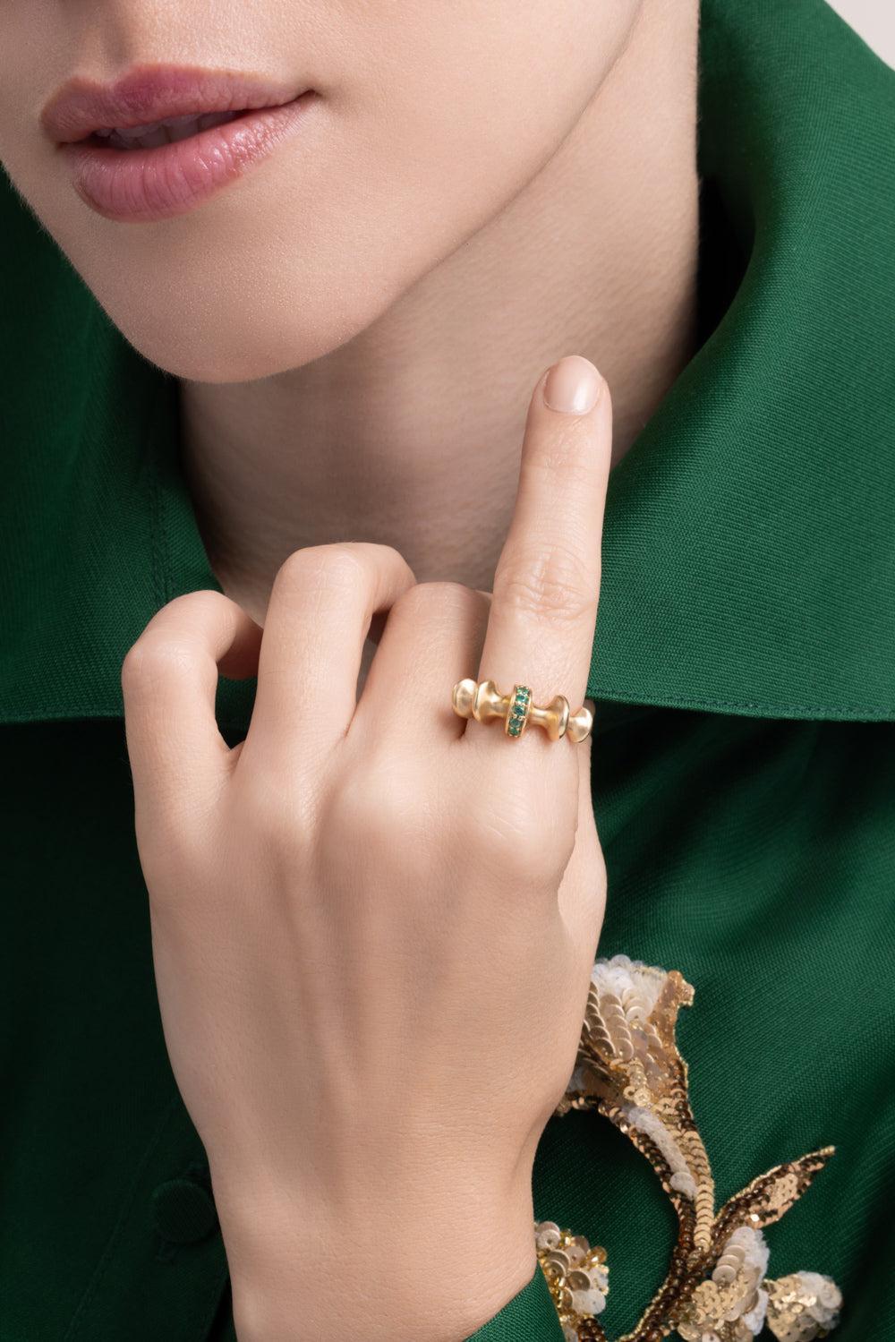 Chrona I Emerald Ring-YELLOW GOLD-6.5-JEWELRYFINE JEWELRING-VRAM