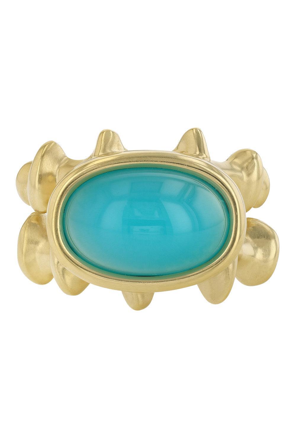 Chrysocolla Chrona II Ring-YELLOW GOLD-6.5-JEWELRYFINE JEWELRING-VRAM