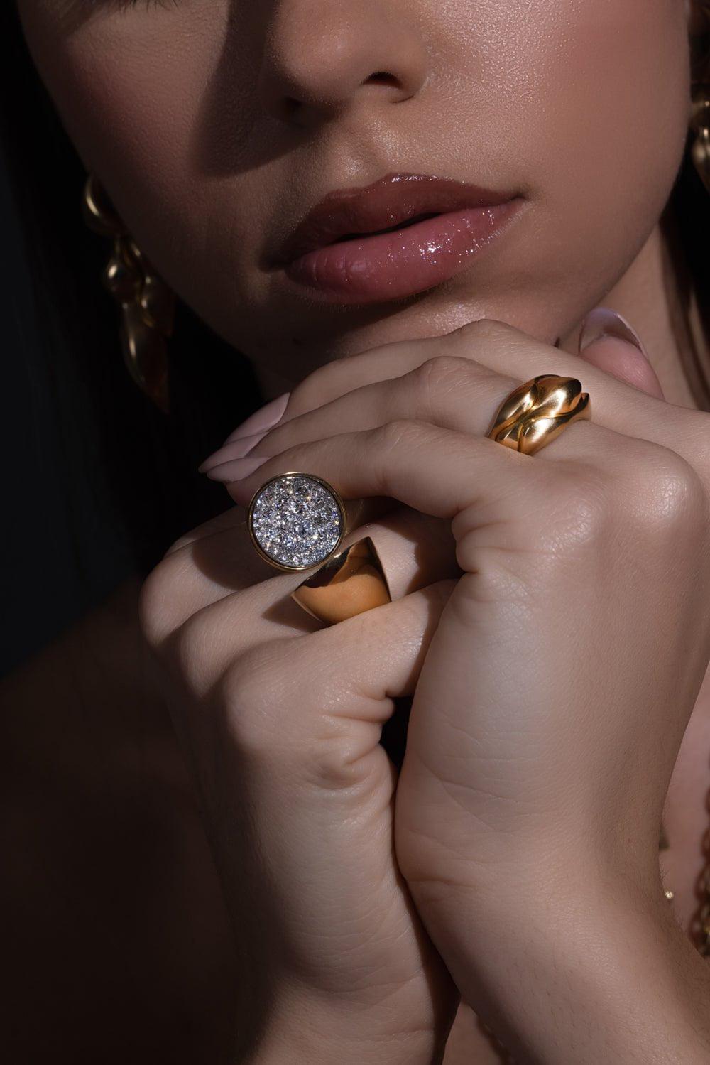 VRAM-Diamond Echo Ring-YELLOW GOLD