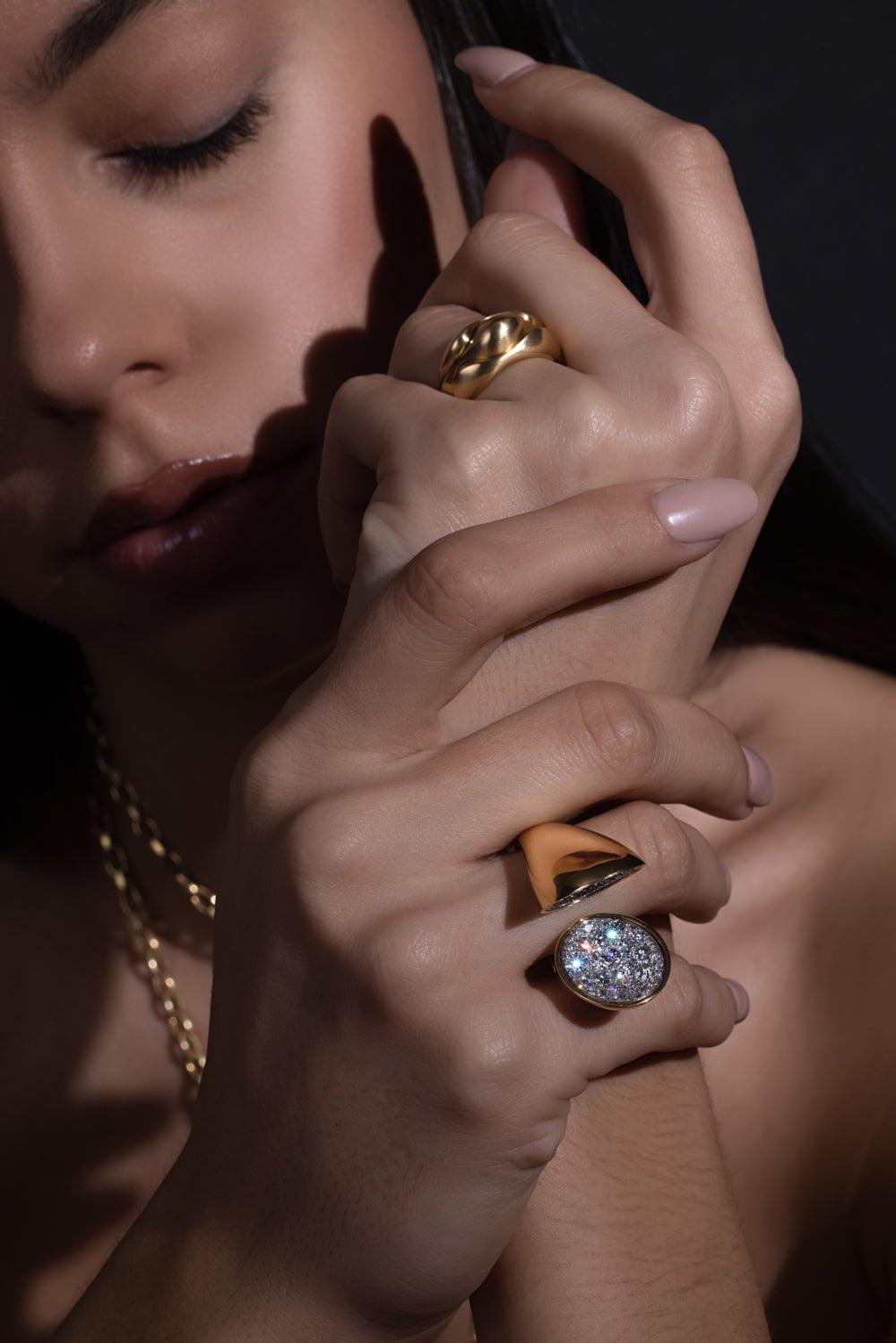 VRAM-Diamond Echo Ring-YELLOW GOLD