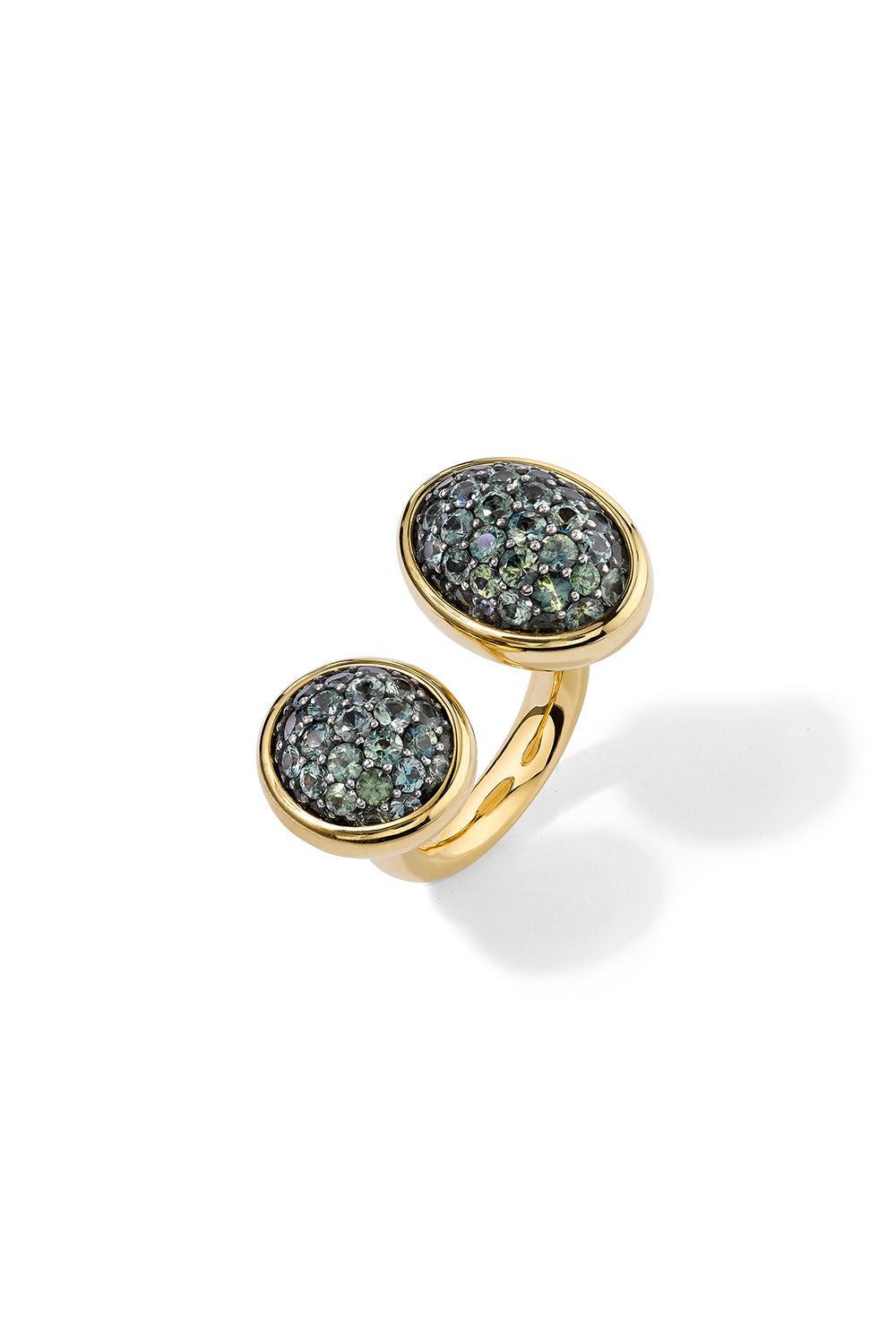 Green Sapphire 2 Tau Ring-YELLOW GOLD-8.75-JEWELRYFINE JEWELRING-VRAM