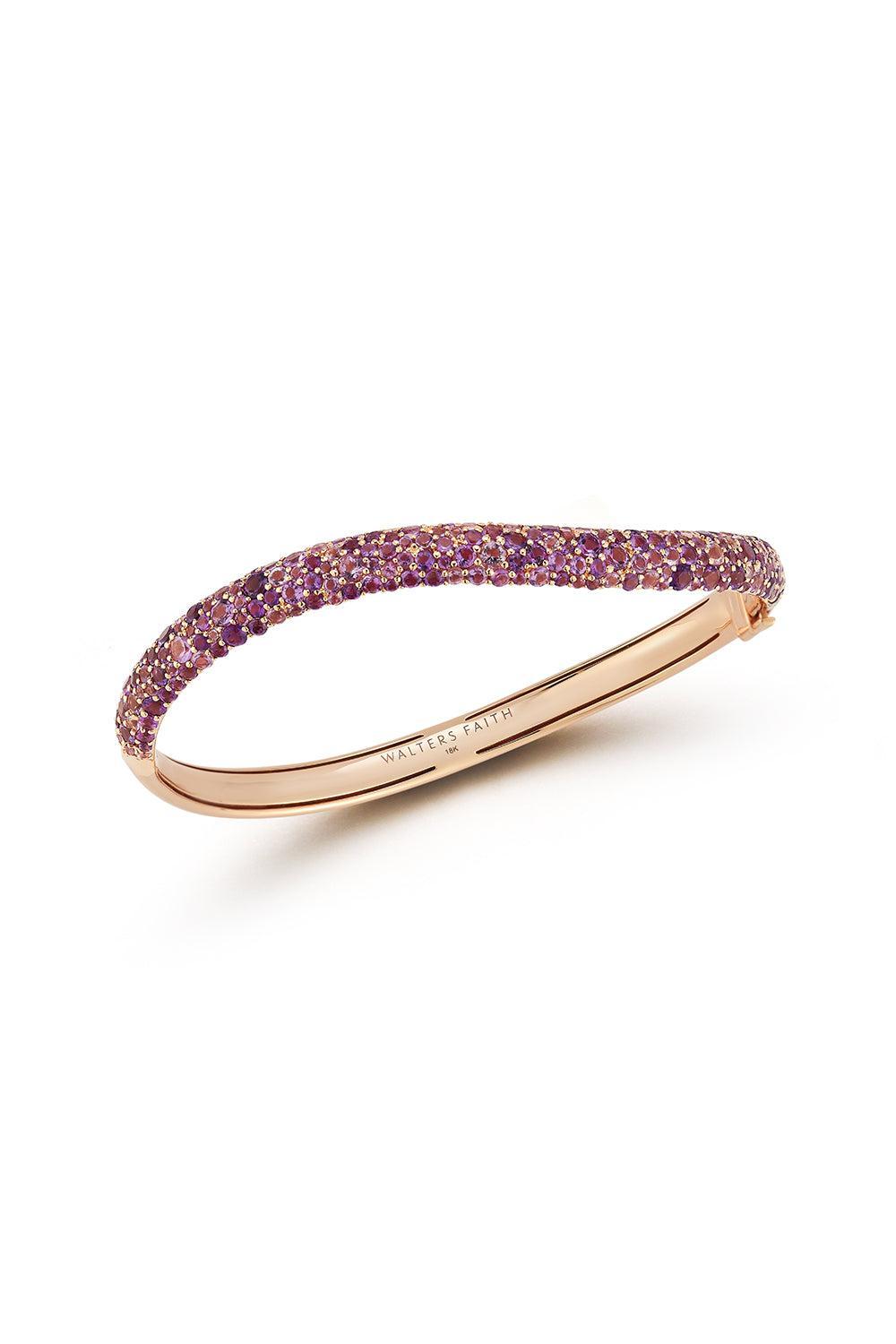 Amethyst Julian Wave Bracelet - Rose Gold-ROSE GOLD-6.5-JEWELRYFINE JEWELBRACELET O-WALTERS FAITH