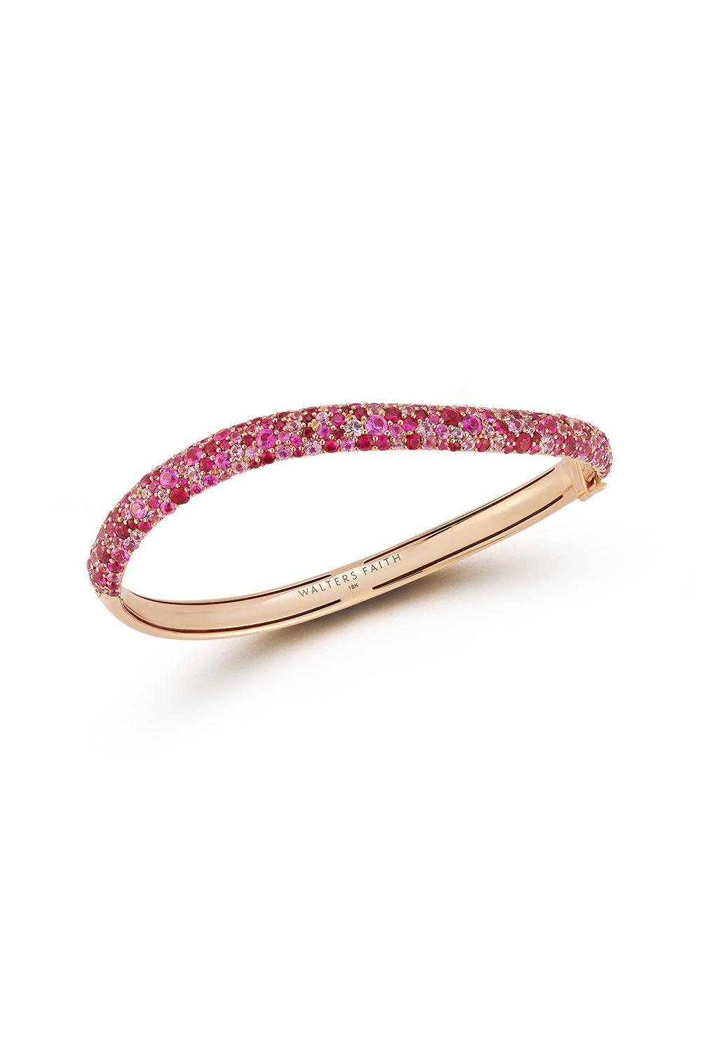 Pink Sapphire Julian Wave Bracelet - Rose Gold-ROSE GOLD-6.5-JEWELRYFINE JEWELBRACELET O-WALTERS FAITH