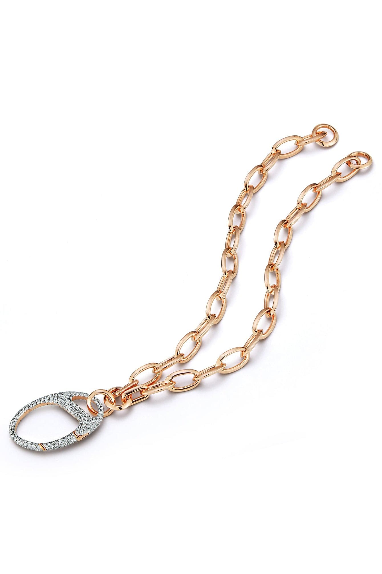 WALTERS FAITH-Saxon Diamond Split Chain Link Bracelet-ROSE GOLD