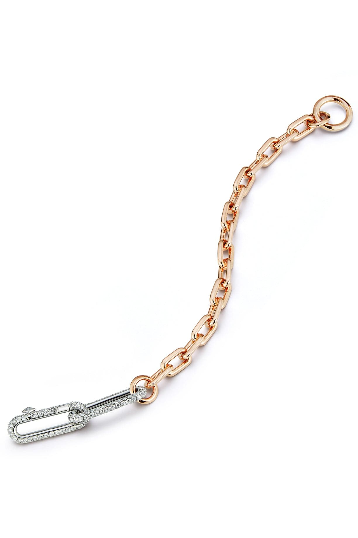 WALTERS FAITH-Saxon Elongated Diamond Link Bracelet-ROSE GOLD