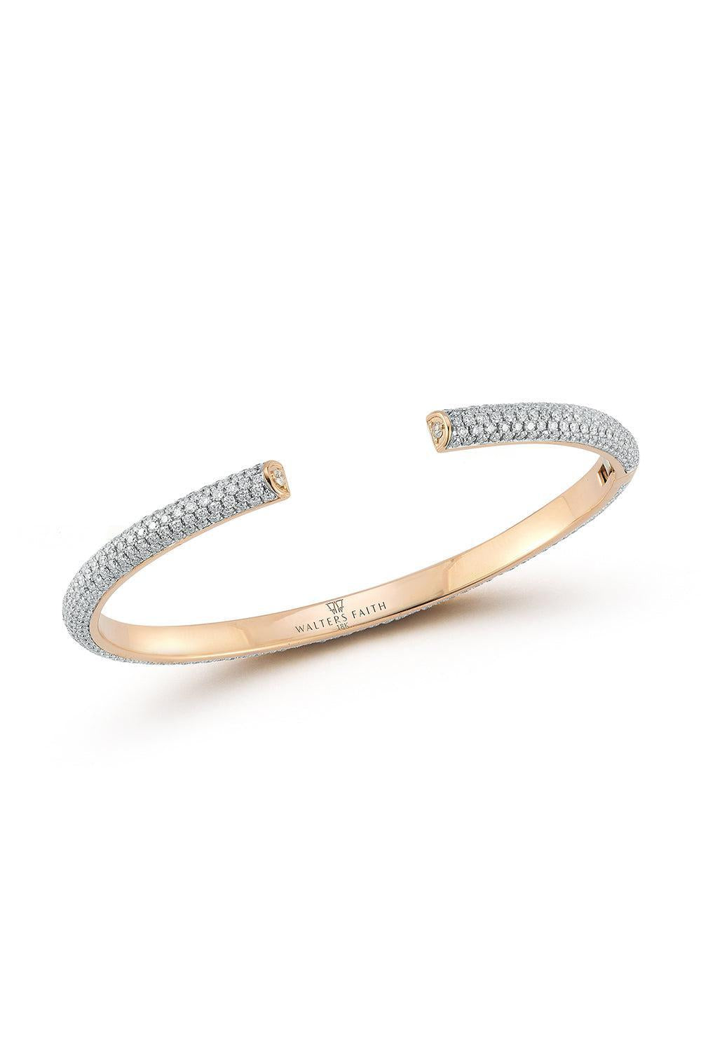 WALTERS FAITH-Thoby All Diamond Tubular Cuff Bracelet-ROSE GOLD