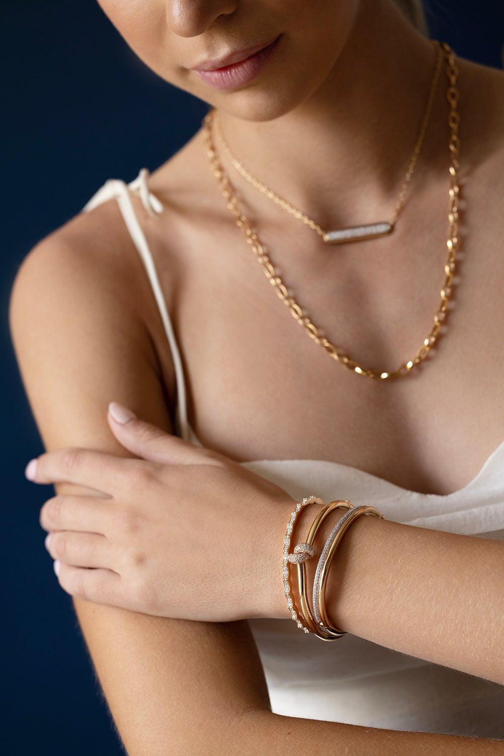 WALTERS FAITH-Clive II Scalloped Hinge Bracelet-ROSE GOLD