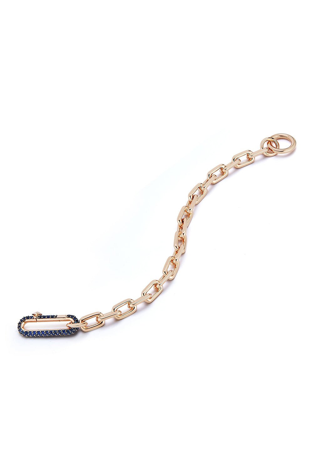 WALTERS FAITH-Saxon Blue Sapphire Chain Link Bracelet-ROSE GOLD