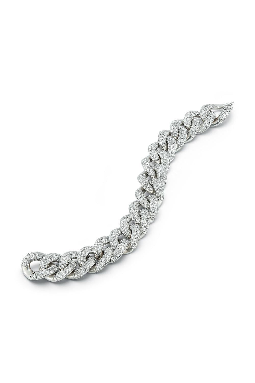 All Diamond Jumbo Saxon Curb Link Bracelet-WHITE GOLD-6.5-JEWELRYFINE JEWELBRACELET O-WALTERS FAITH