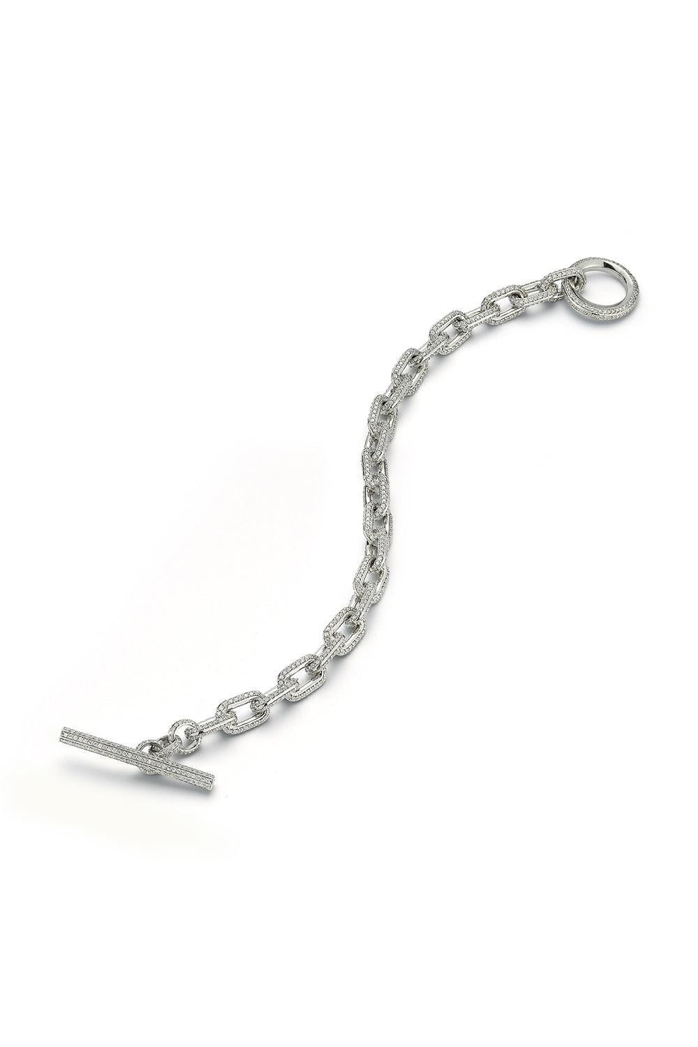 All Diamond Saxon Toggle Bracelet - White Gold-WHITE GOLD-6.5-JEWELRYFINE JEWELBRACELET O-WALTERS FAITH