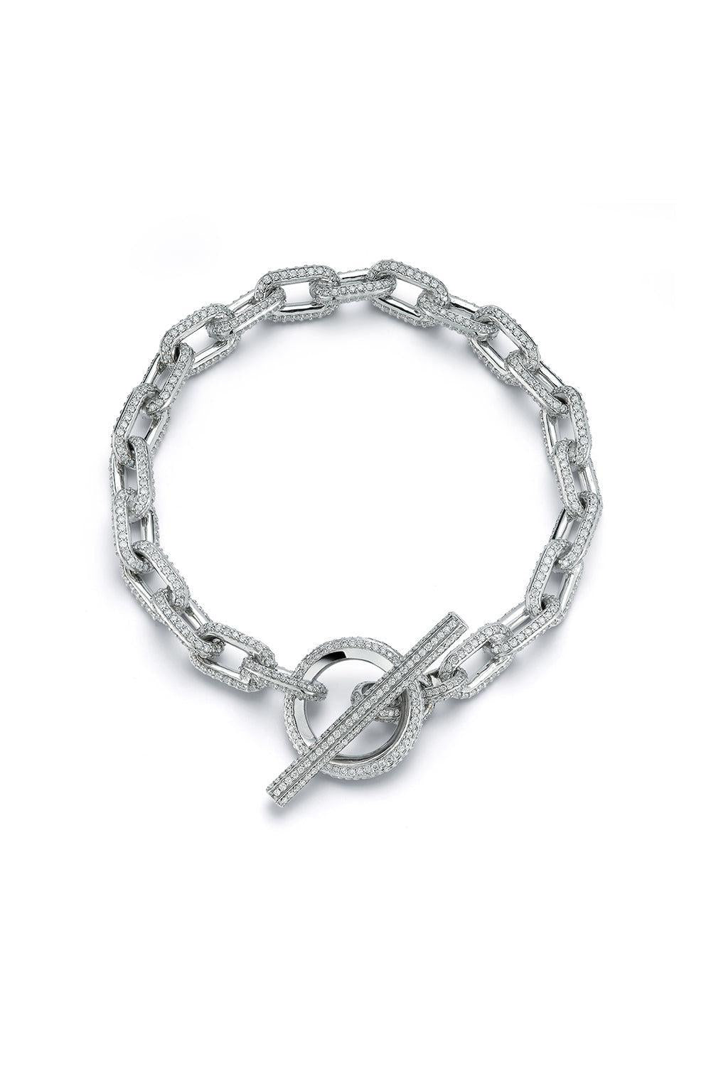 All Diamond Saxon Toggle Bracelet - White Gold-WHITE GOLD-6.5-JEWELRYFINE JEWELBRACELET O-WALTERS FAITH