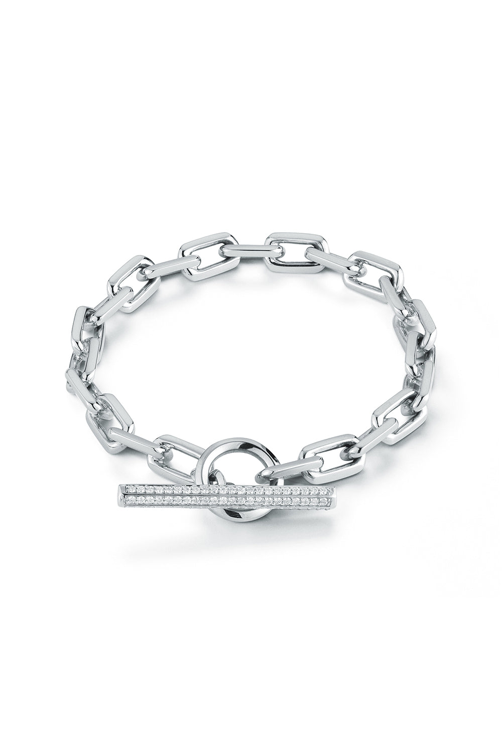 Saxon Diamond Toggle Chain Link Bracelet - White Gold-WHITE GOLD-6.5-JEWELRYFINE JEWELBRACELET O-WALTERS FAITH