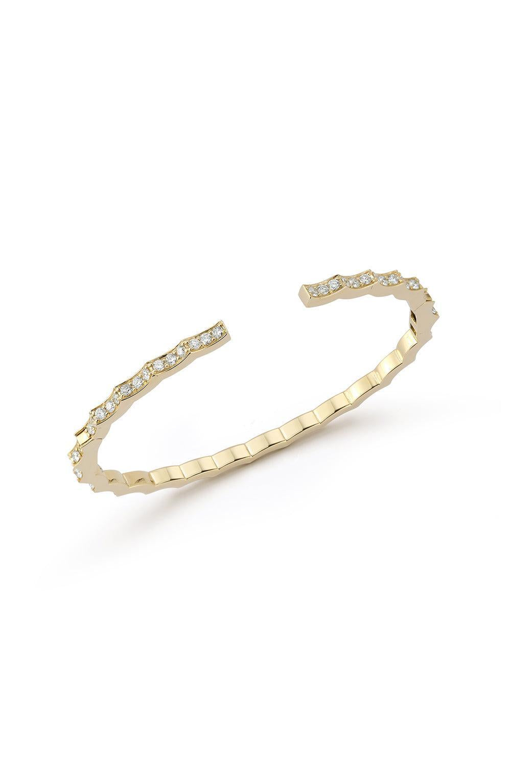 Clive II Scalloped Hinge Bracelet - Yellow Gold-YELLOW GOLD-6-JEWELRYFINE JEWELBRACELET O-WALTERS FAITH