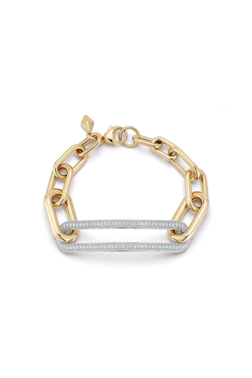 Morrell Elongated Diamond Link Bracelet - Yellow Gold-YELLOW GOLD-6-JEWELRYFINE JEWELBRACELET O-WALTERS FAITH