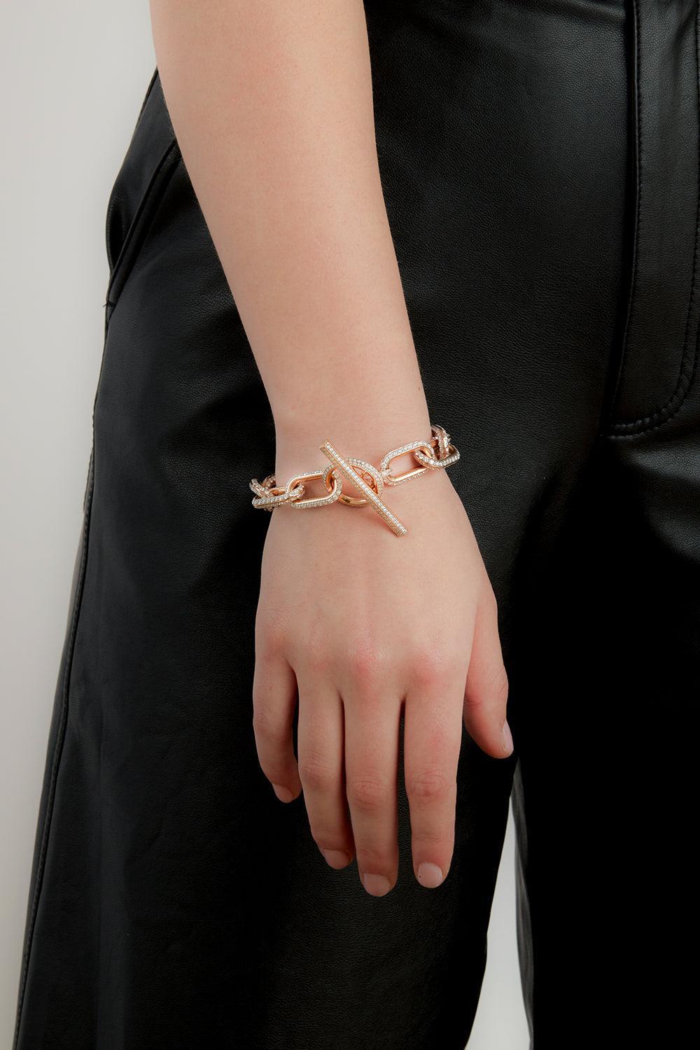 All Diamond Jumbo Saxon Toggle Bracelet - Yellow Gold-YELLOW GOLD-6.5-JEWELRYFINE JEWELBRACELET O-WALTERS FAITH