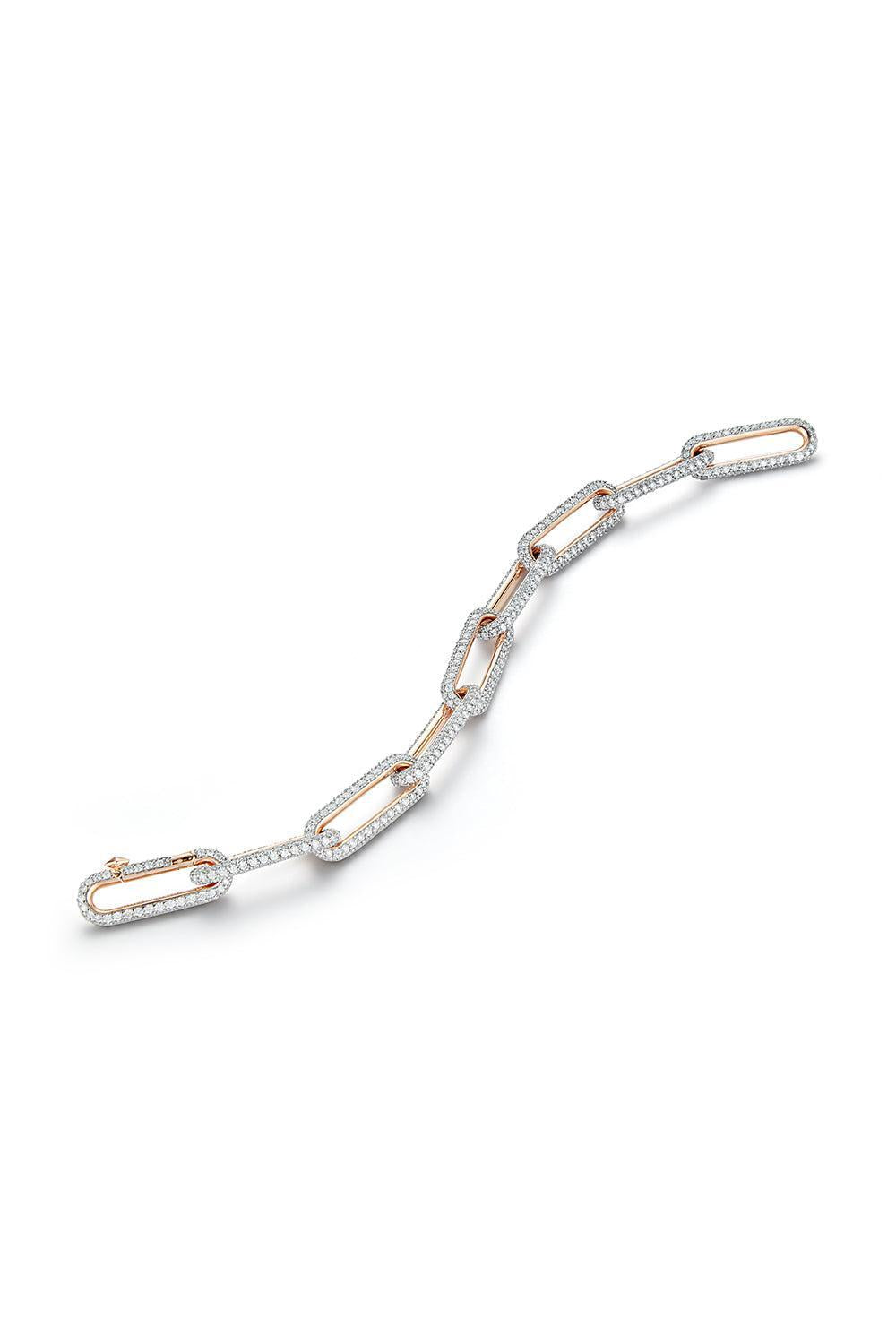 All Diamond Saxon Elongated Link Bracelet - Yellow Gold-YELLOW GOLD-6.5-JEWELRYFINE JEWELBRACELET O-WALTERS FAITH