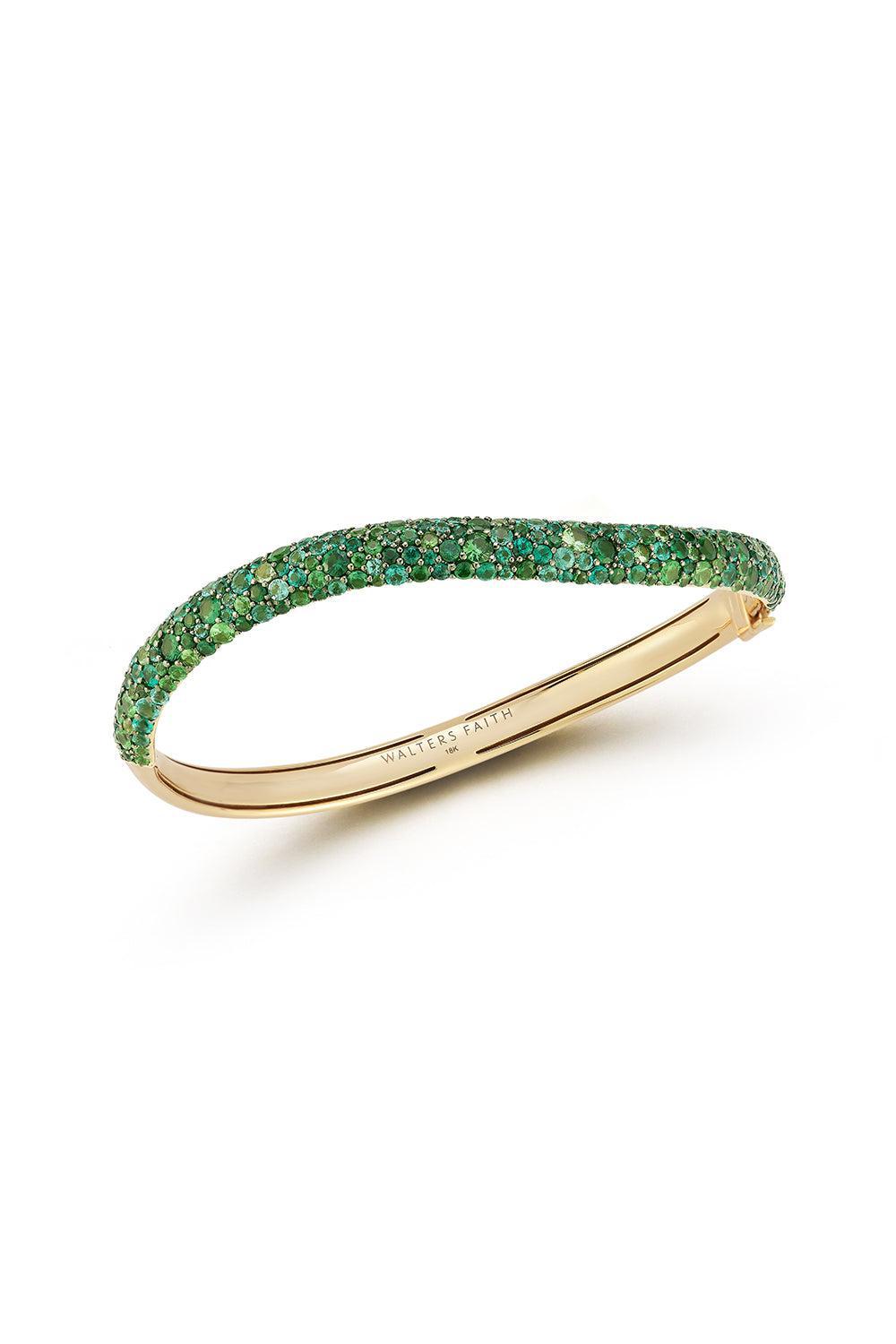 WALTERS FAITH-Emerald Julian Wave Bracelet-YELLOW GOLD