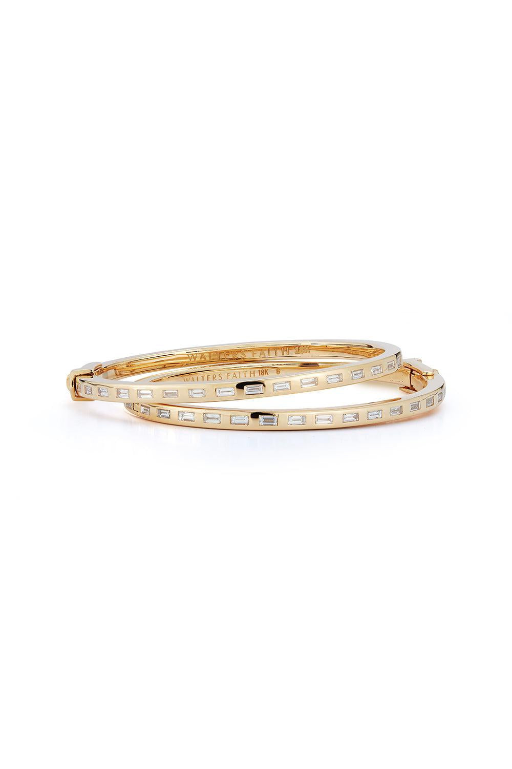 Ottoline Diamond Bangle Bracelet - Yellow Gold-YELLOW GOLD-6.5-JEWELRYFINE JEWELBRACELET O-WALTERS FAITH