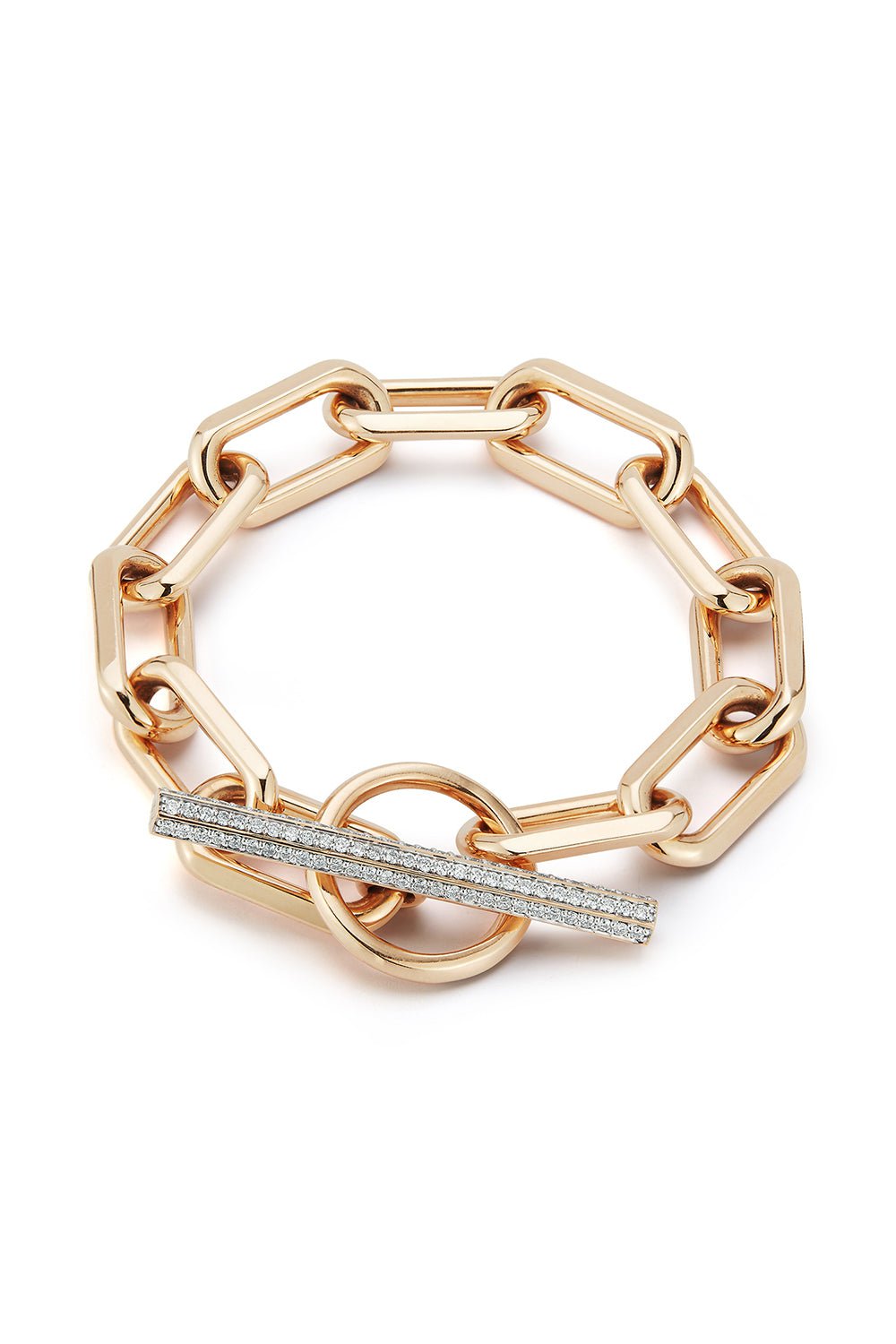 WALTERS FAITH-Saxon Jumbo Link Diamond Toggle Bracelet-YELLOW GOLD