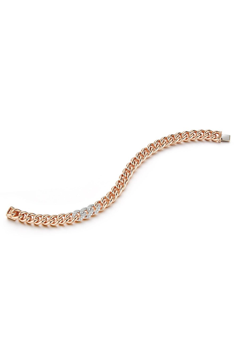 WALTERS FAITH-Saxon Small Curb Link Diamond Bracelet-YELLOW GOLD