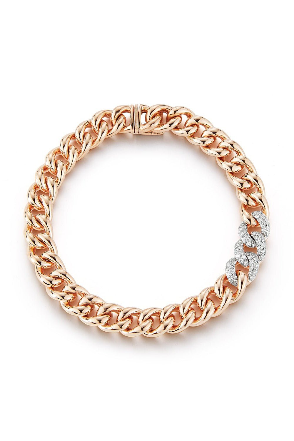 WALTERS FAITH-Saxon Small Curb Link Diamond Bracelet-YELLOW GOLD
