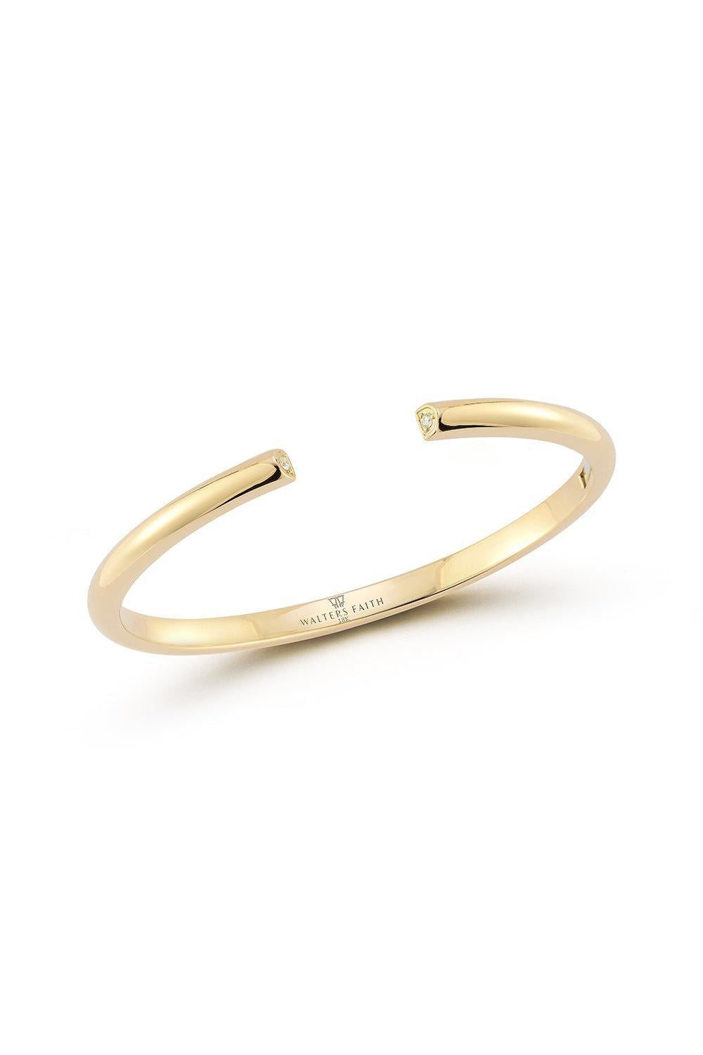 Thoby Tubular Diamond Cuff Bracelet-YELLOW GOLD-6.5-JEWELRYFINE JEWELBRACELET O-WALTERS FAITH