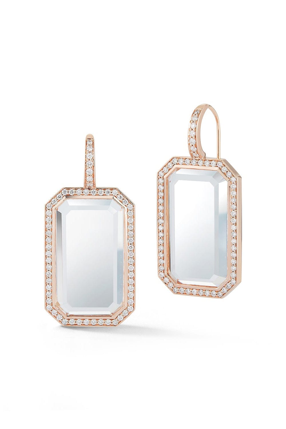 WALTERS FAITH-Bell Rock Crystal Rectangular Earrings-ROSE GOLD