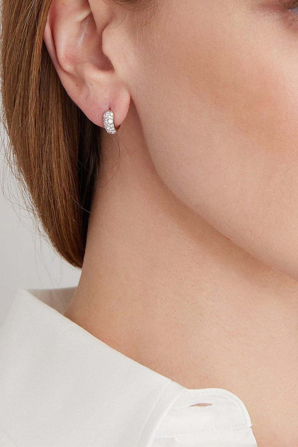 WALTERS FAITH-Blue Sapphire Julian Huggie Earrings-ROSE GOLD