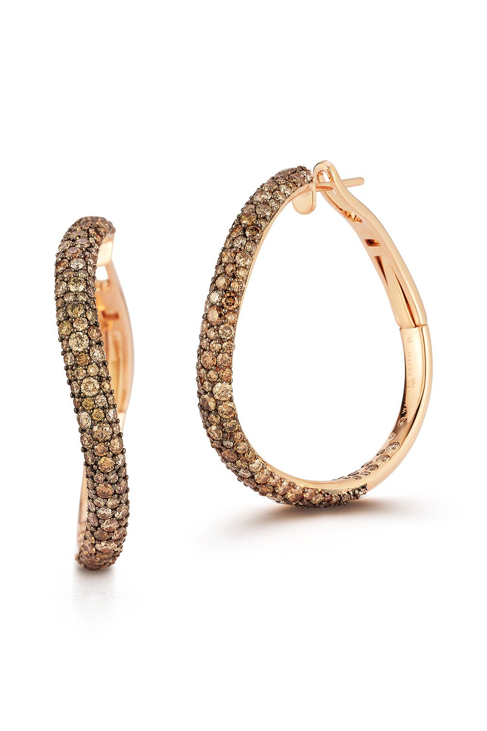 WALTERS FAITH-Champagne Diamond Julian Hoop Earrings-ROSE GOLD