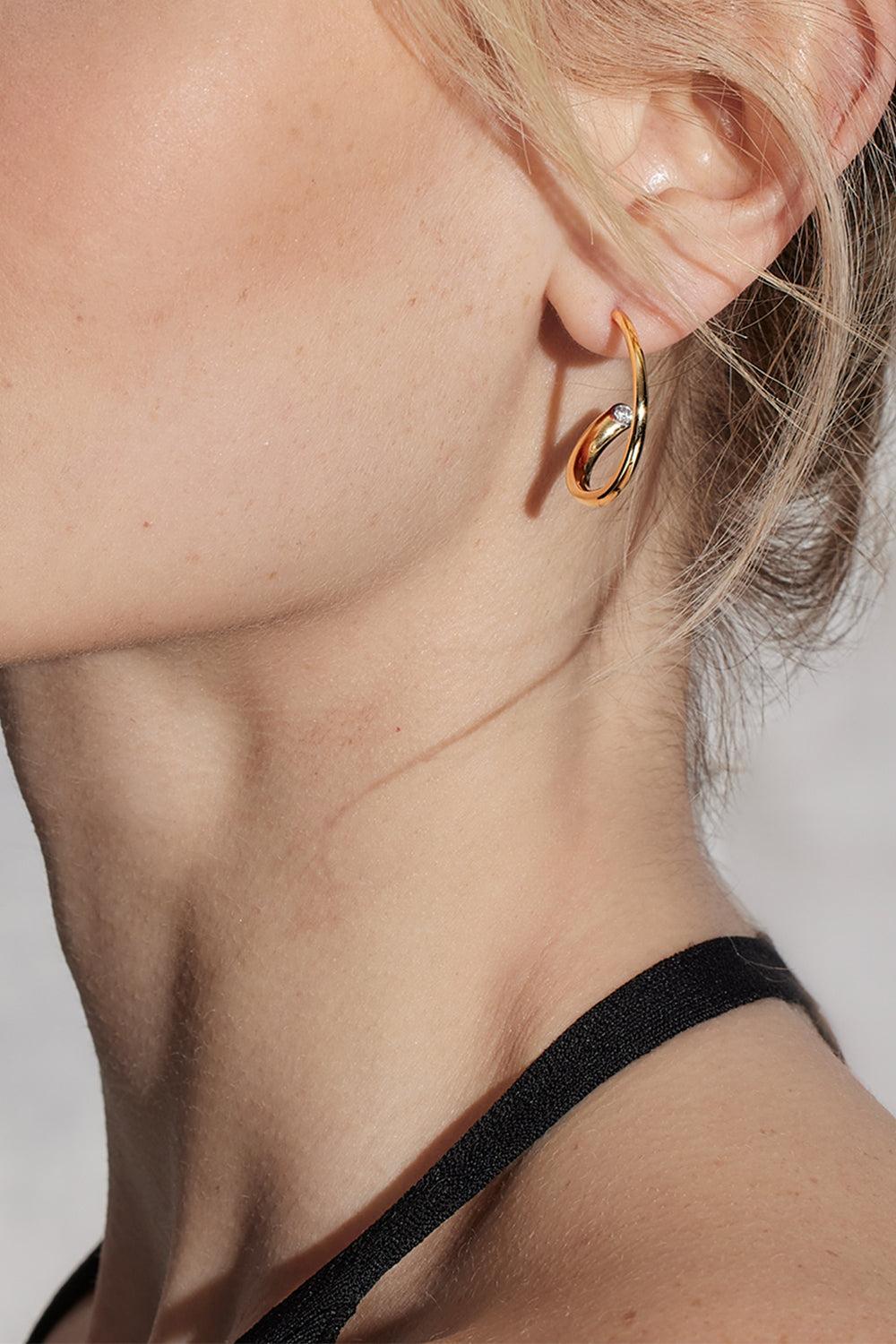 Diamond Small Thoby Tubular Hoop Earrings-ROSE GOLD-JEWELRYFINE JEWELEARRING-WALTERS FAITH