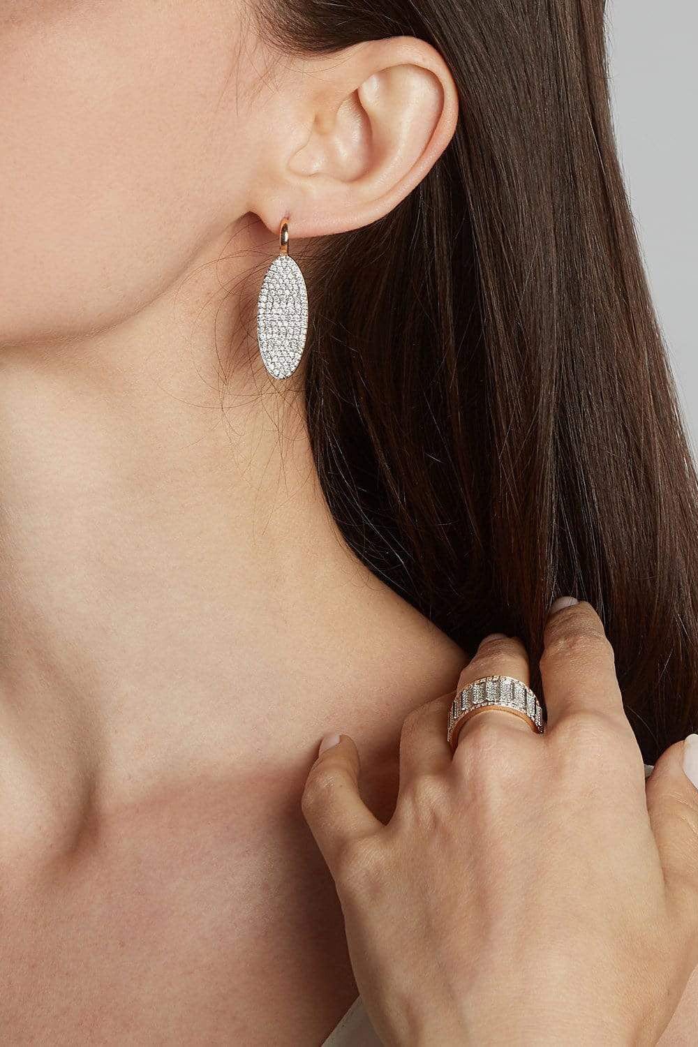 WALTERS FAITH-Lytton Diamond Oval Drop Earrings-ROSE GOLD