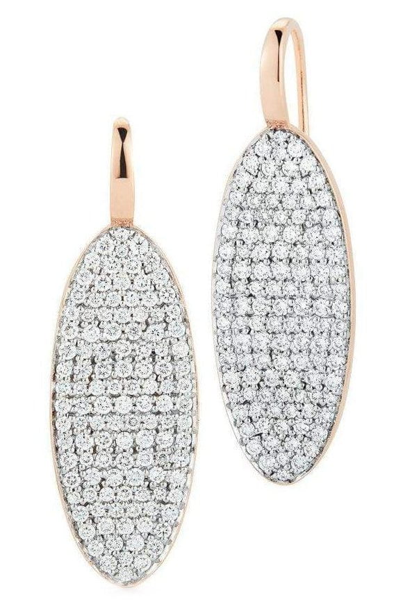 WALTERS FAITH-Lytton Diamond Oval Drop Earrings-ROSE GOLD