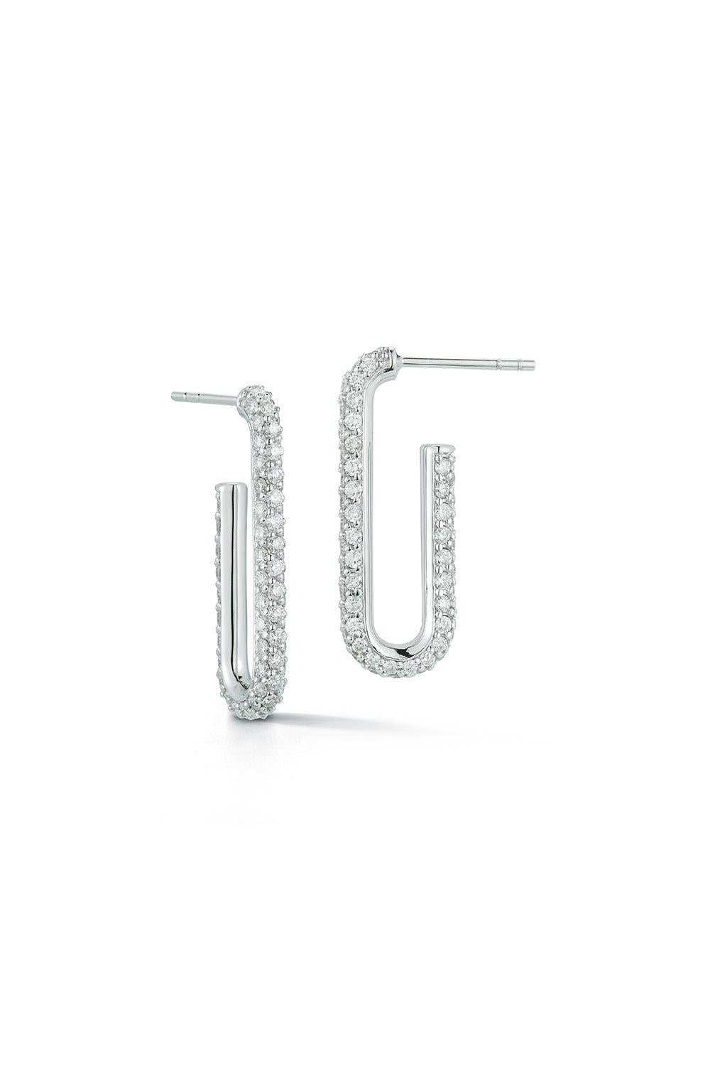Saxon Elongated Diamond Chain Link Earrings-WHITE GOLD-JEWELRYFINE JEWELEARRING-WALTERS FAITH