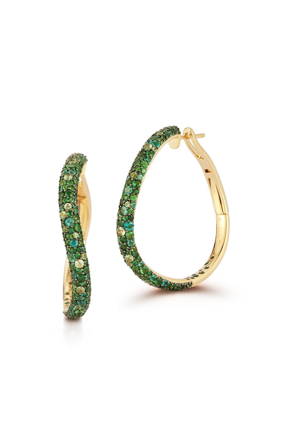 WALTERS FAITH-Emerald Julian Hoop Earrings-YELLOW GOLD