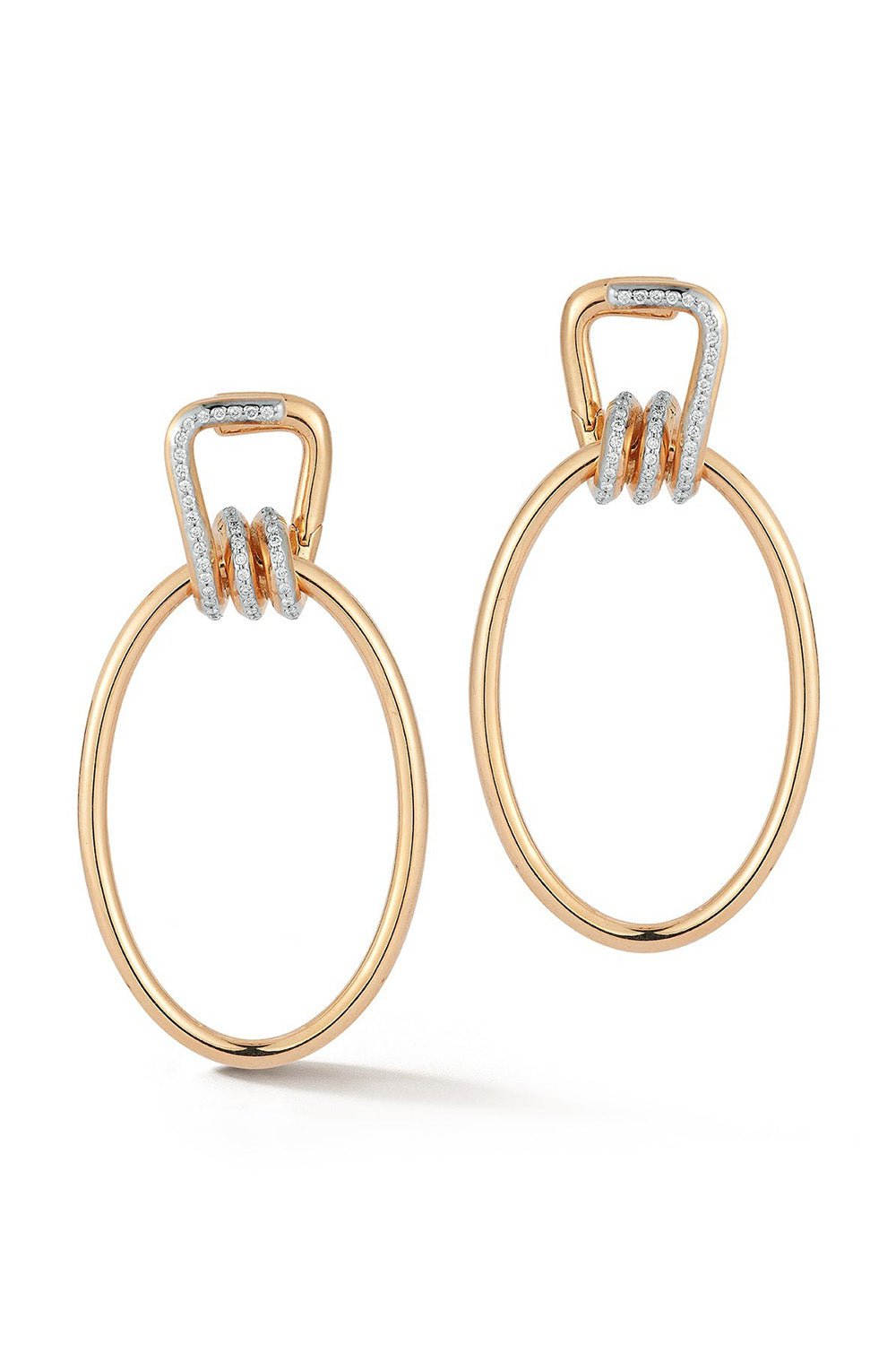  WALTERS FAITH-Huxley Elongated Coil Link Earrings-YELLOW GOLD 