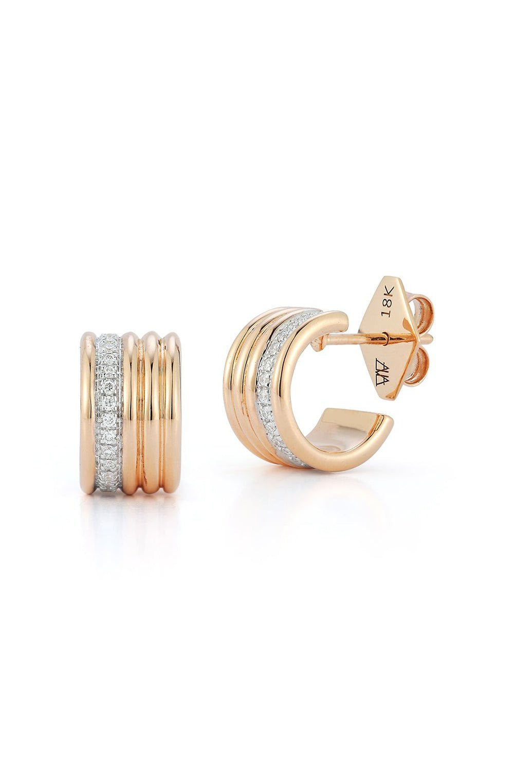 WALTERS FAITH-Thoby 5 Row Huggie Earrings-YELLOW GOLD