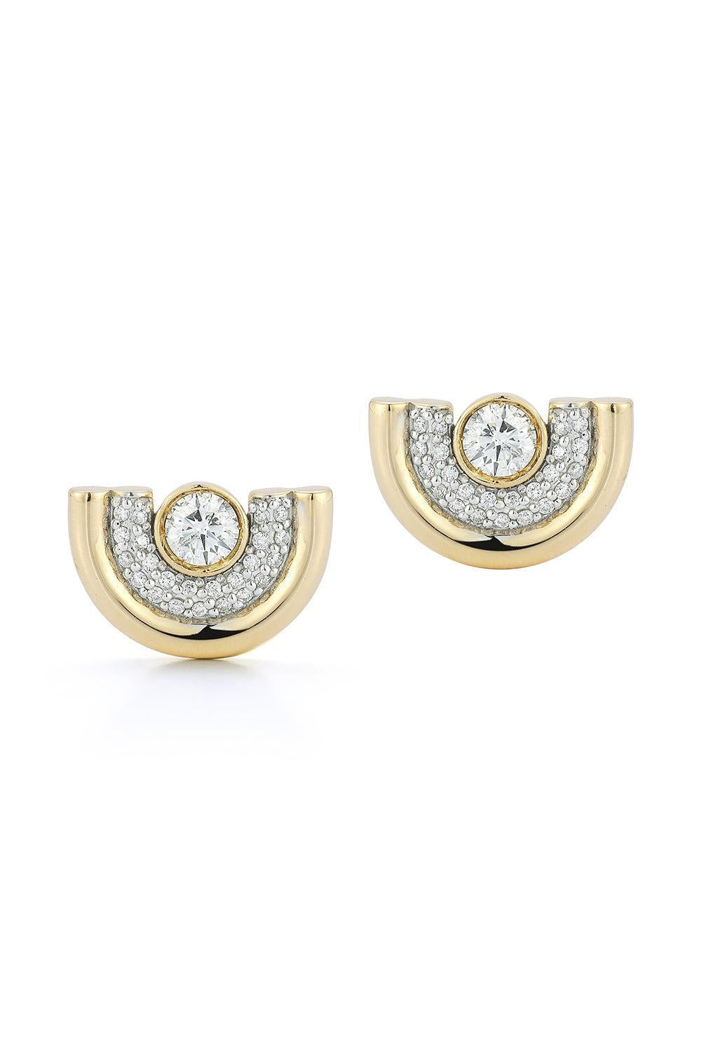 Thoby Tubular Diamond Stud Earrings-YELLOW GOLD-JEWELRYFINE JEWELEARRING-WALTERS FAITH