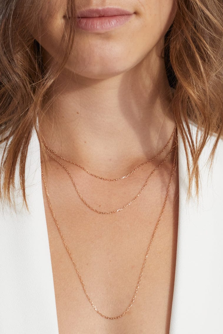 WALTERS FAITH-1.5mm Chain Link Necklace - 18"-ROSE GOLD