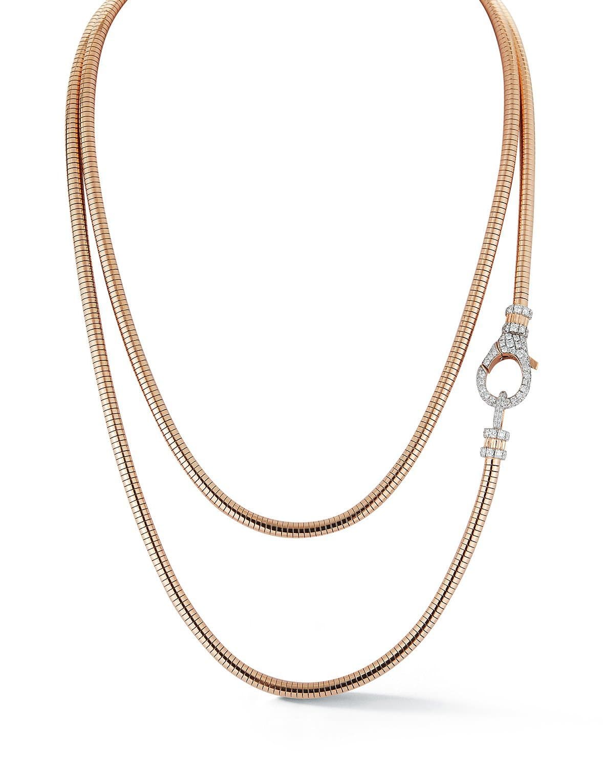 WALTERS FAITH-Clive Diamond Clasp Boa Chain-ROSE GOLD