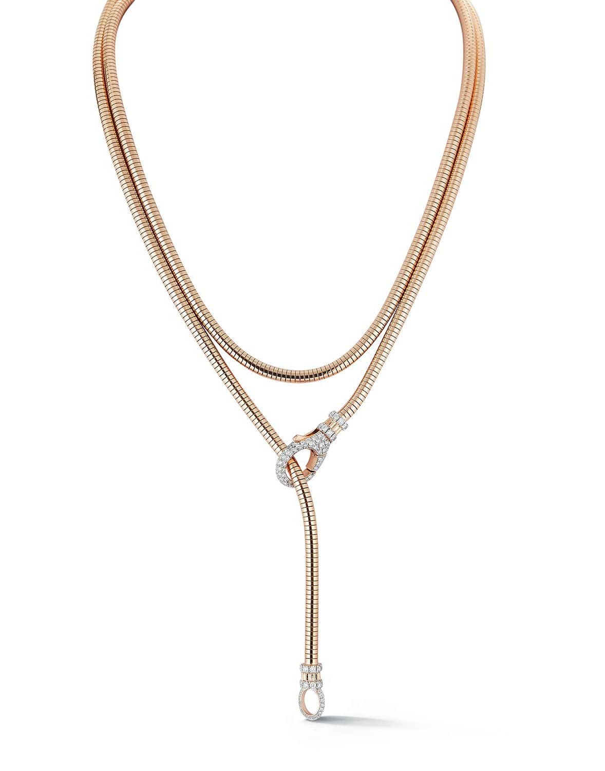 WALTERS FAITH-Clive Diamond Clasp Boa Chain-ROSE GOLD