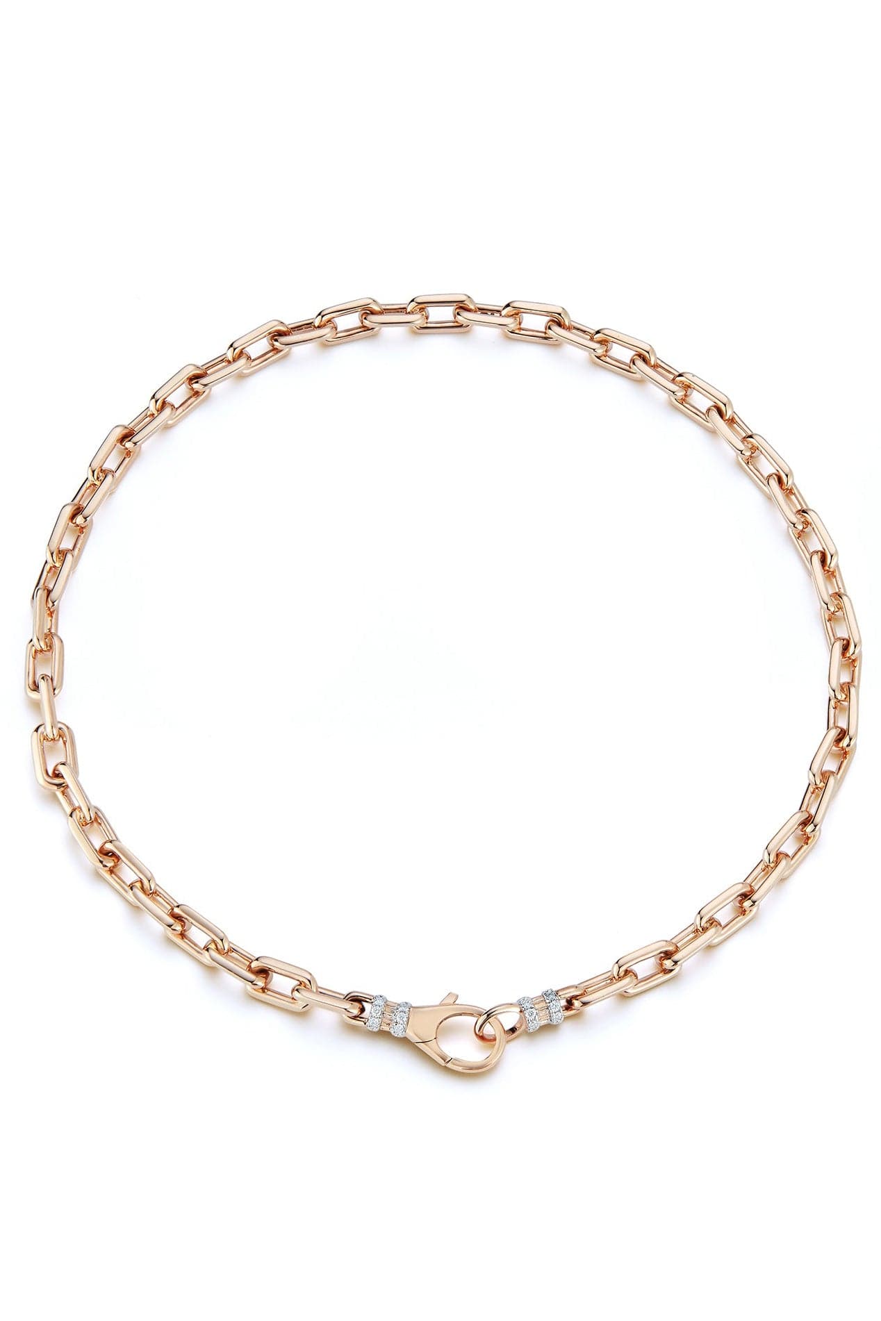 WALTERS FAITH-Clive Diamond Clasp Chain Link Choker-ROSE GOLD
