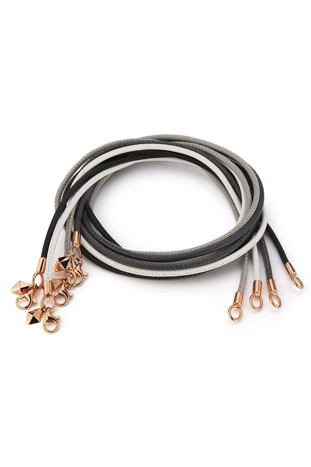 WALTERS FAITH-Grey Sydney Napa Leather Cord-ROSE GOLD