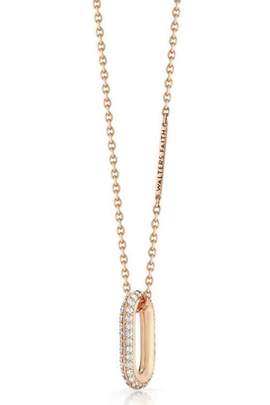 WALTERS FAITH-Saxon Diamond Pave Link Necklace-ROSE GOLD