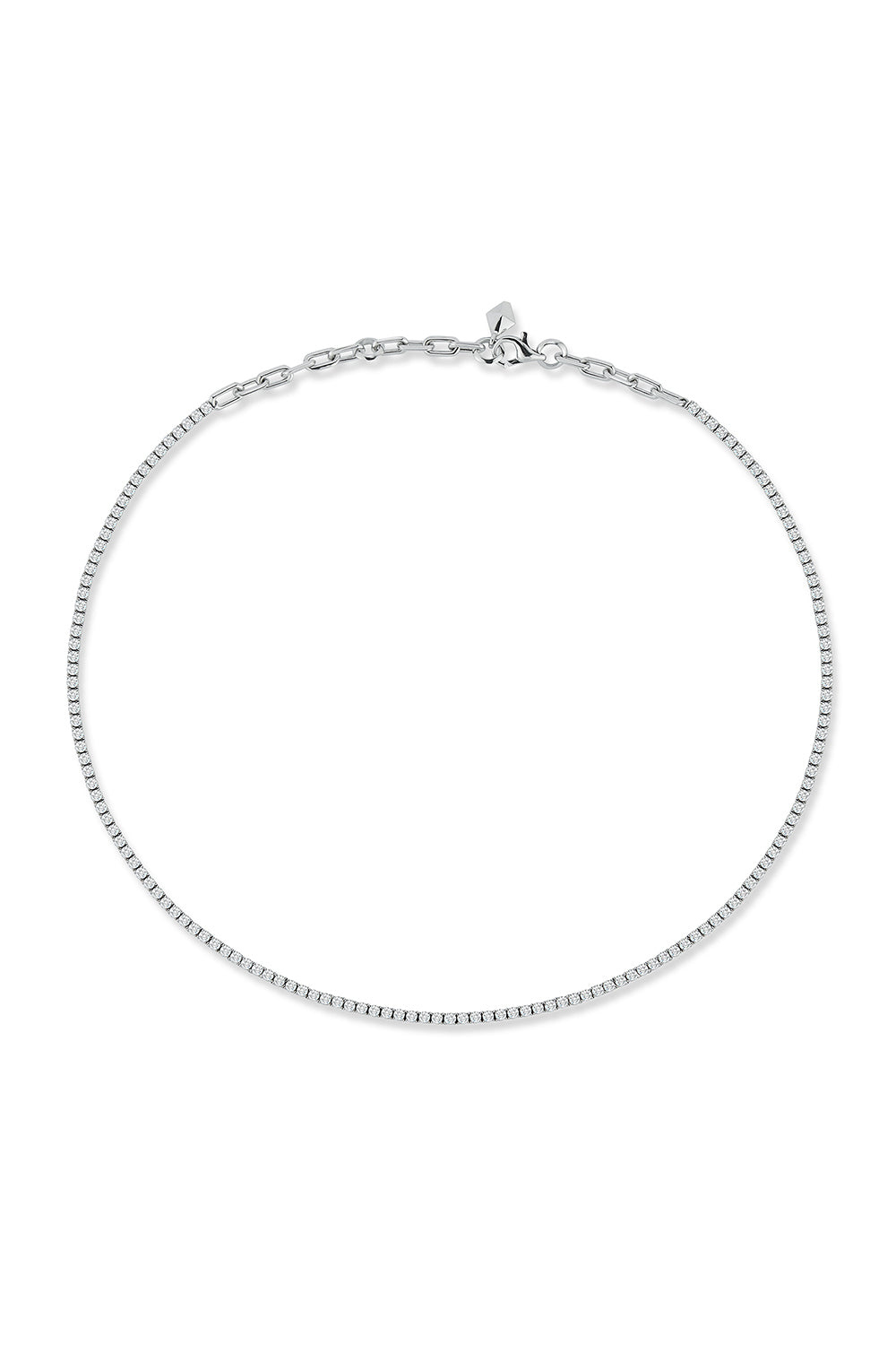 WF Classic Diamond Tennis Necklace-WHITE GOLD-16-JEWELRYFINE JEWELNECKLACE O-WALTERS FAITH