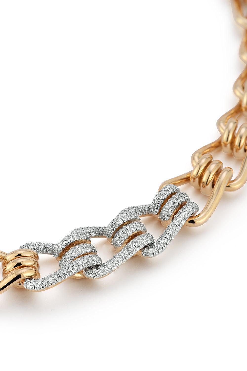 Huxley Diamond Coil Link Necklace-YELLOW GOLD-15.5-JEWELRYFINE JEWELNECKLACE O-WALTERS FAITH