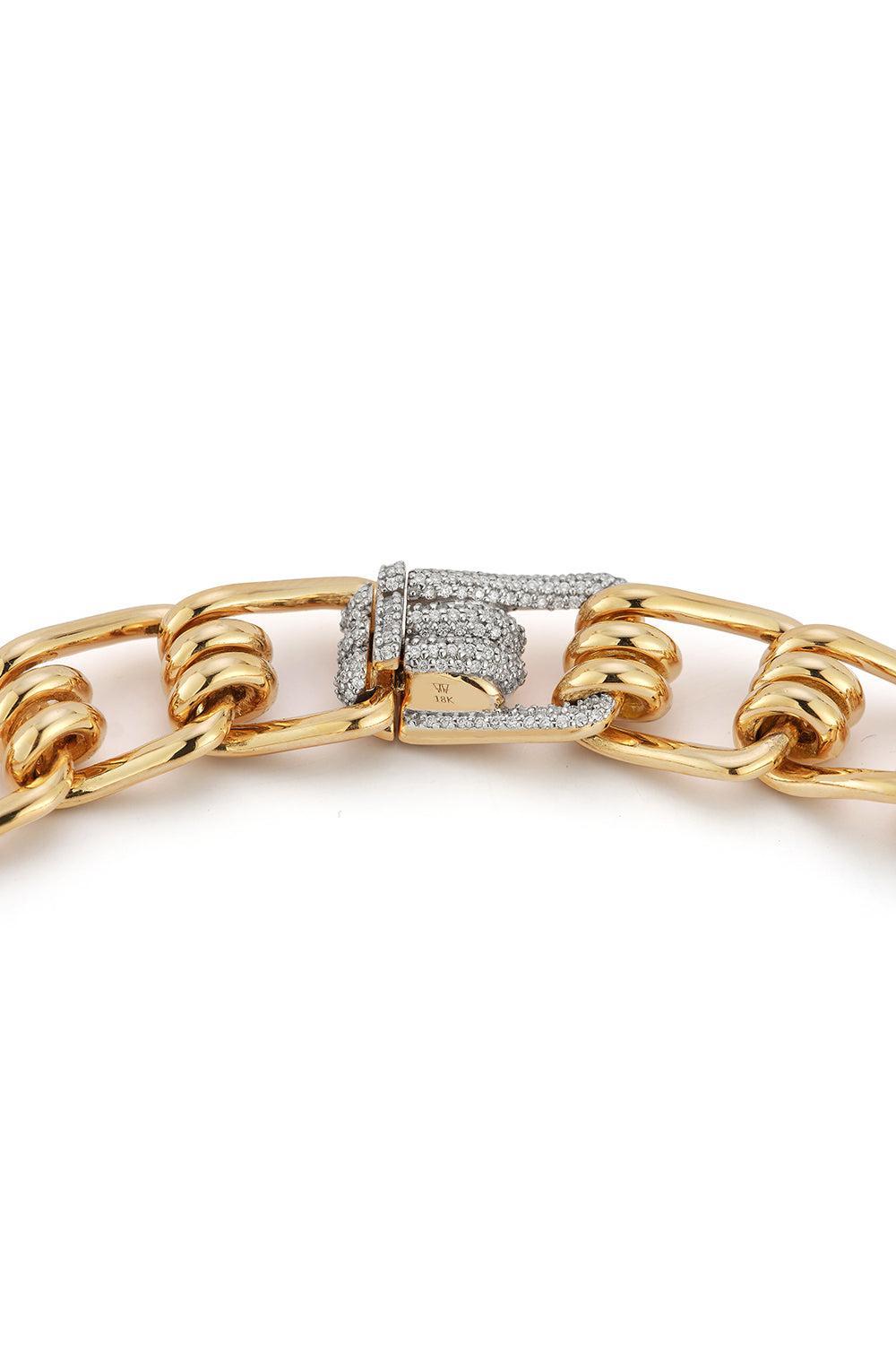 Huxley Diamond Coil Link Necklace-YELLOW GOLD-15.5-JEWELRYFINE JEWELNECKLACE O-WALTERS FAITH