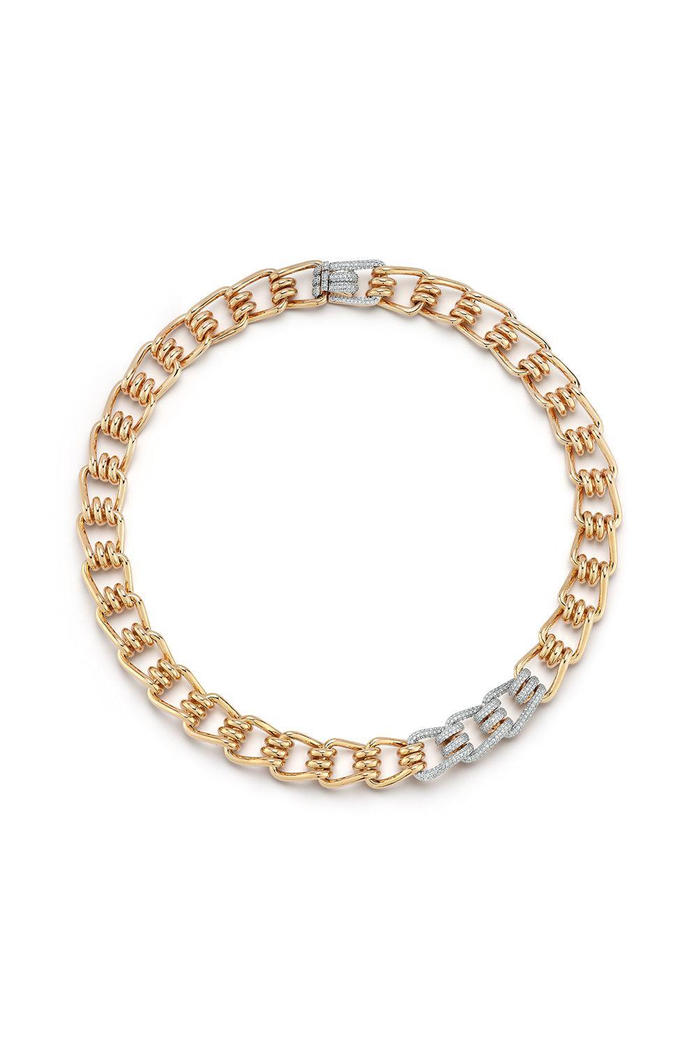 Huxley Diamond Coil Link Necklace-YELLOW GOLD-15.5-JEWELRYFINE JEWELNECKLACE O-WALTERS FAITH