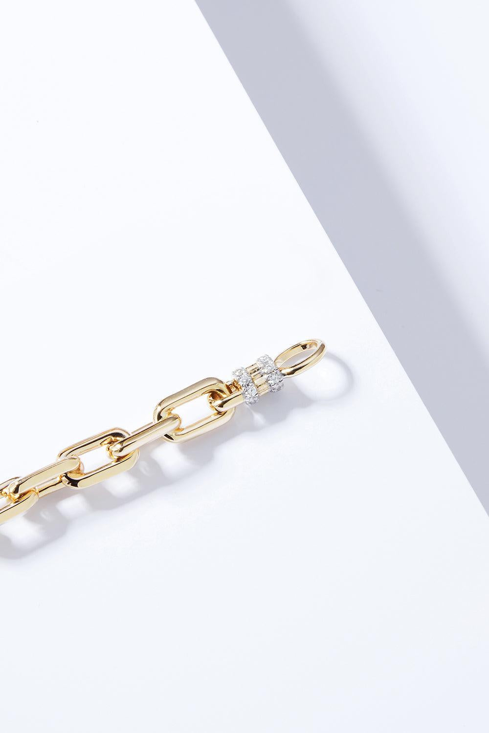 Clive Diamond Clasp Chain Link Choker - Yellow Gold-YELLOW GOLD-16-JEWELRYFINE JEWELNECKLACE O-WALTERS FAITH