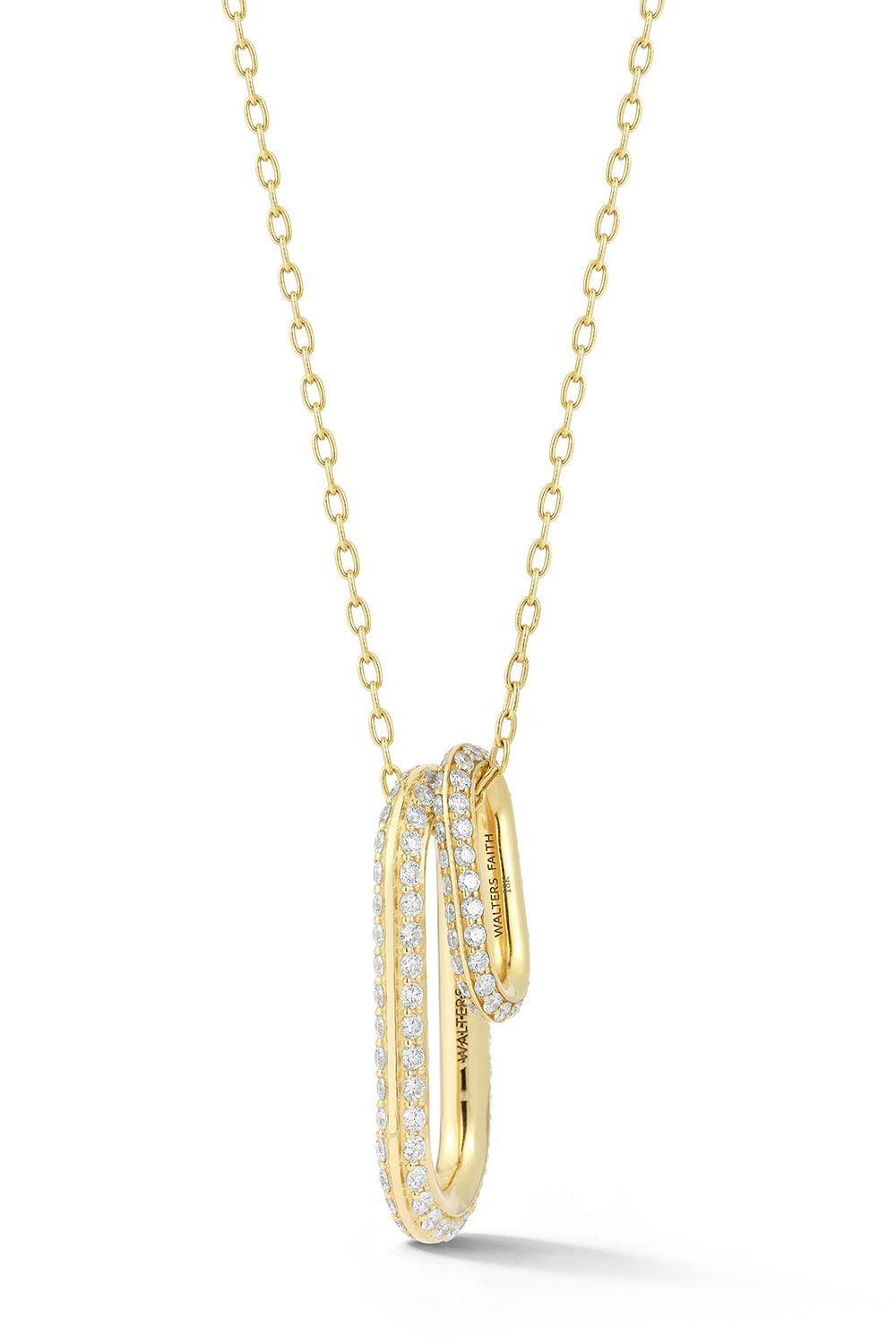 Saxon All Diamond Link Necklace - Yellow Gold-YELLOW GOLD-24-JEWELRYFINE JEWELNECKLACE O-WALTERS FAITH